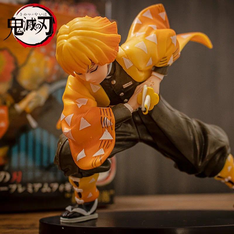 15cm Anime Demon Slayer Action Figure Model Agatsuma Zenitsu Collection Accessories Model Doll Toys