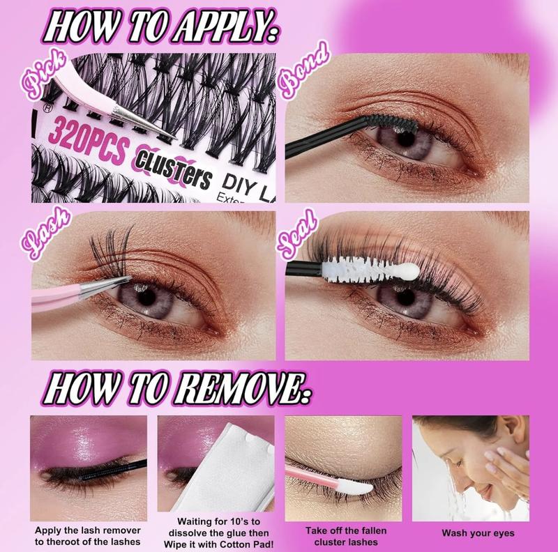 SOSIAY CICI Lashes Lazy Girl & Venus With InvisibleBand DlY Eyelash Extension Kit Bond and SealEyelash Glue and Lash Remover Beginner FriendlyIndividual Lashes Waterproof and Long lastingMakeup For Girl