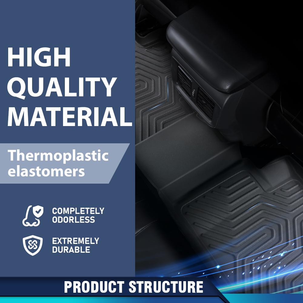 CROSSDESIGN 3pc Floor Mats Waterproof Tpe Protection Liners Fit For 2018-2022 Honda Accord Sedan Models