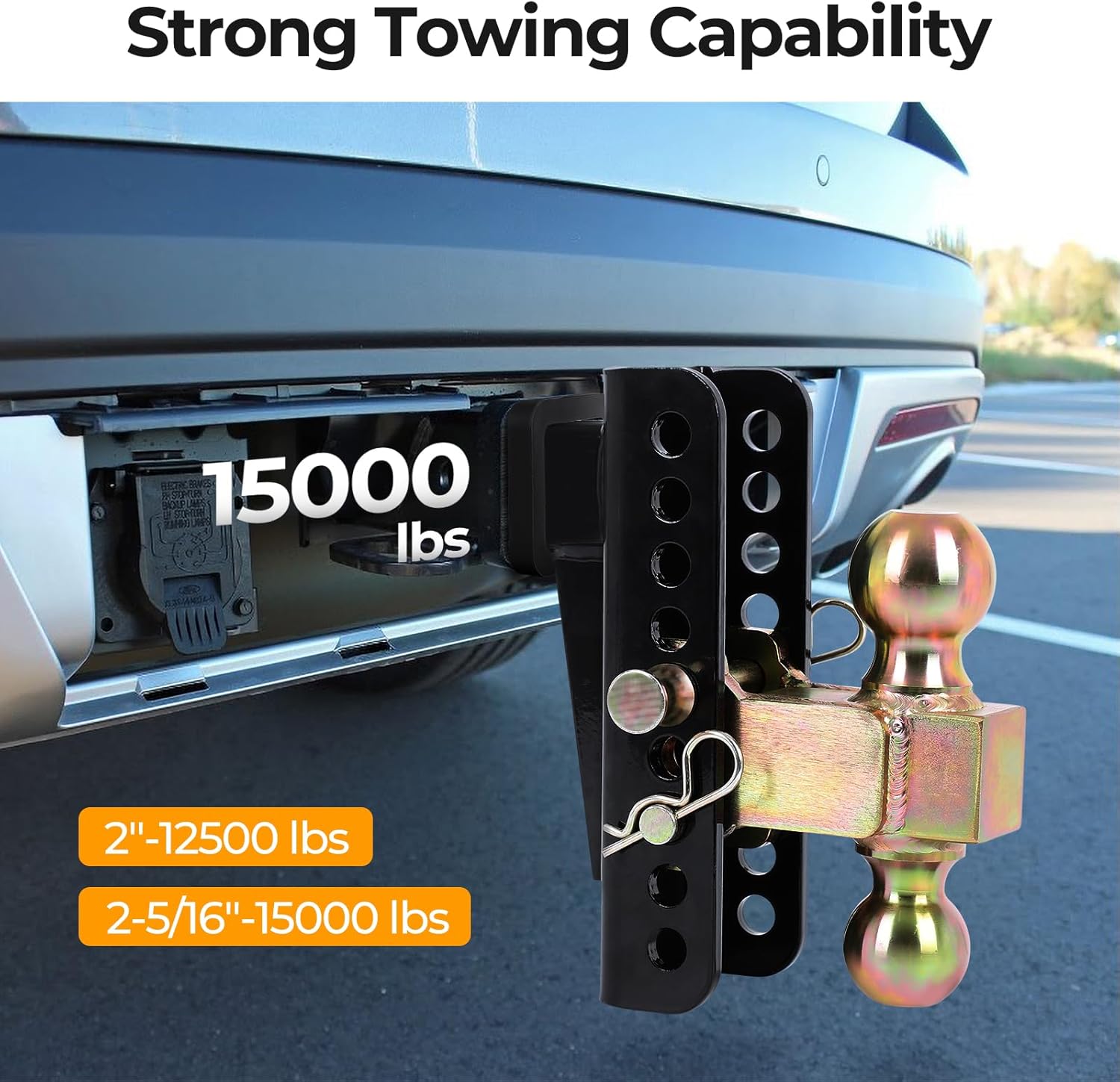 Adjustable Trailer Hitch Ball,Heavy Duty Towing Hitch,8 Inch Drop/Rise Mount Fit 2 Inch Receiver, 2" and 2-5/16" Dual Ball,Include 2 Anti-Theft Locks pin Lockable tow Boating Accessories Boat Fenders for jeep car truck Adjustable Trailer Hitch Ball,Heavy Duty Towing Hitch,8 Inch Drop/Rise Mount Fit 2 Inch Receiver, 2" and 2-5/16" Dual Ball,Include 2 Anti-Theft Locks pin Lockable tow Boating Accessories Boat Fenders for jeep car truck