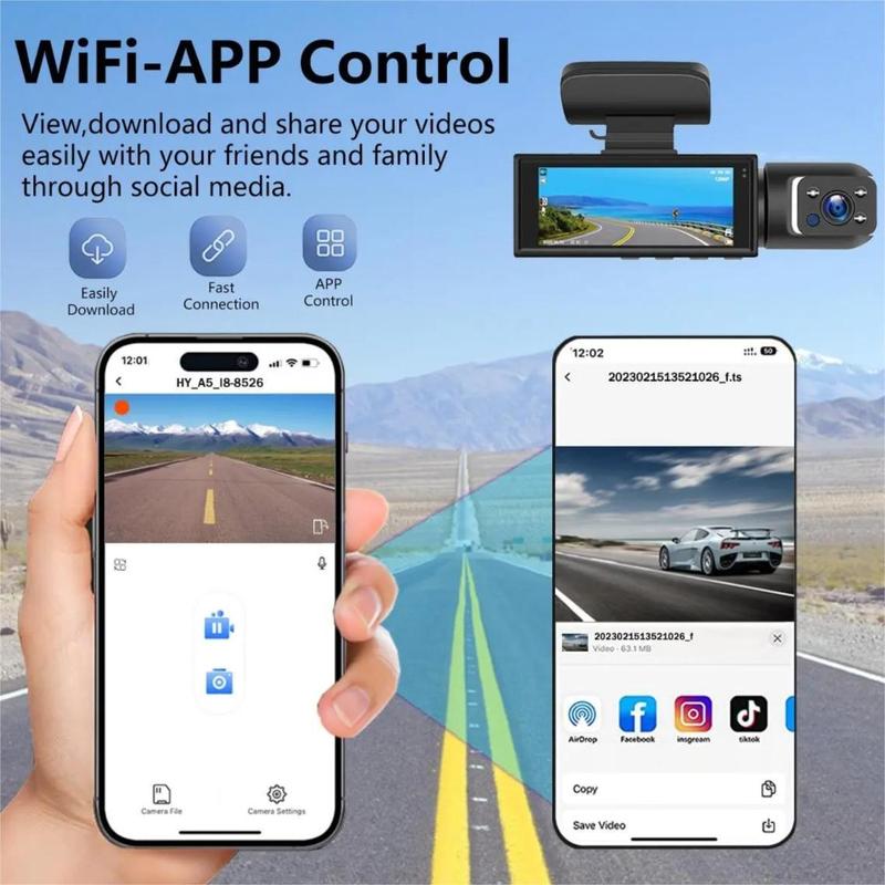 Bcuoz M8 Front & Rear Dashcam, With WI-FI,1 Count Dash Camera for Car,, 3.16 Inch IPS Screen 1080P HD Camera with Dual Lens, Fall Gift, Birthday Gifts dash cam car accessories dash cam TikTokShopBacktoSchool Bcuoz M8 Front & Rear Dashcam, With WI-FI,1 Count Dash Camera for Car,, 3.16 Inch IPS Screen 1080P HD Camera with Dual Lens, Fall Gift, Birthday Gifts dash cam car accessories dash cam TikTokShopBacktoSchool