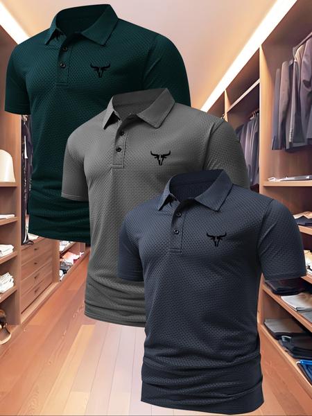 Men's High-End Polo Shirt, Summer Casual Fitted Short Sleeve, Quick-Dry Fabric, Outdoor Sports & Leisure Wear, Perfect Birthday Gift!