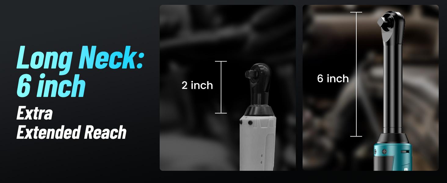 SEESII 3/8" Extended Cordless Ratchet Wrench – 40 Ft-lbs Torque, 6" Long Neck, 220RPM | 2x 2.0Ah Batteries + Fast Charger, 7 Sockets | Ideal for Car Repairs, DIY & Mechanics, Black Friday Deals SEESII 3/8" Extended Cordless Ratchet Wrench – 40 Ft-lbs Torque, 6" Long Neck, 220RPM | 2x 2.0Ah Batteries + Fast Charger, 7 Sockets | Ideal for Car Repairs, DIY & Mechanics, Black Friday Deals