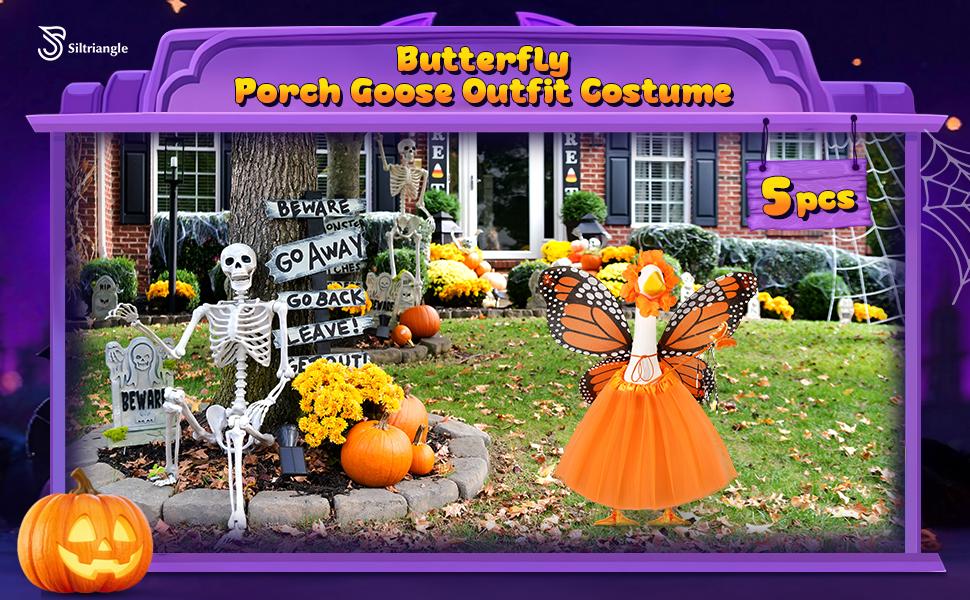 5pcs Fairy Theme Cosplay Accessory Set - Tutu Skirt, Butterfly Wings, Wand, Flower Crown for 17"-23" Unisex Cement Goose (With Costume Ideas), 17''-23'' Cement Goose, Dress Up Costume, Party Costume Accessories