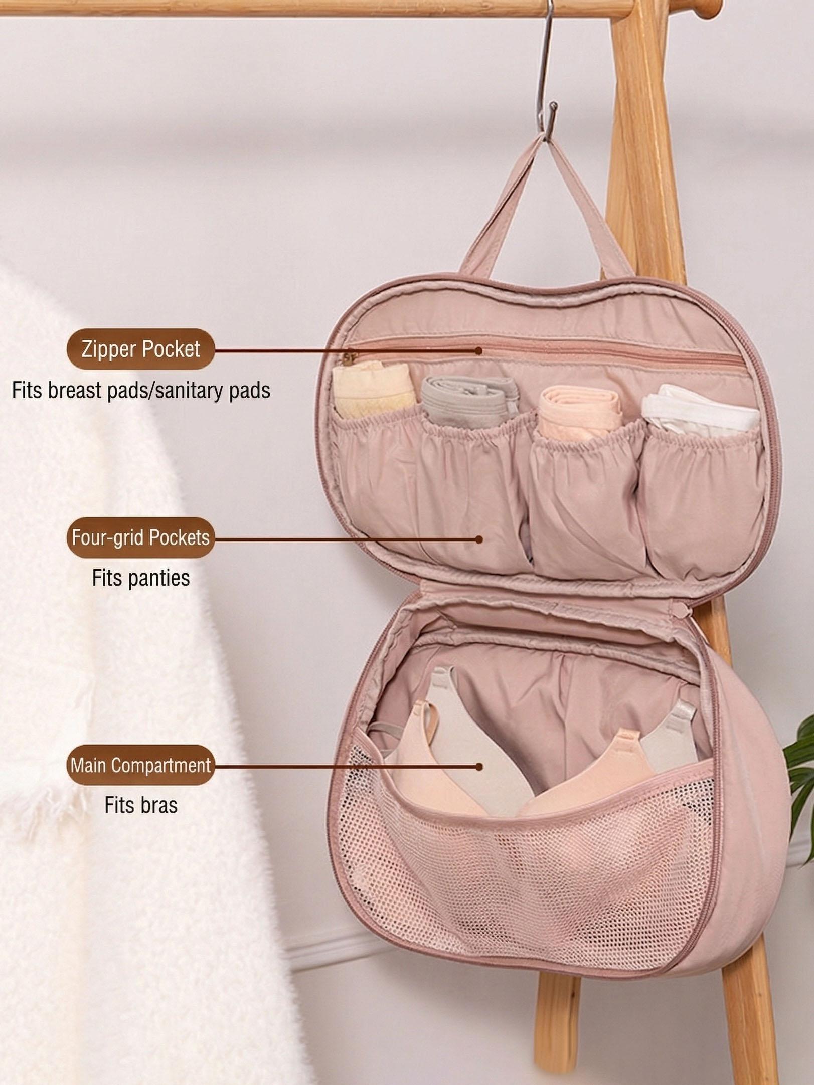 Travel Storage Bag for Underwear, Bras, and Panties, Large-Capacity Multi-Pocket Organizer, Fits in Suitcase, Essential Travel Accessory