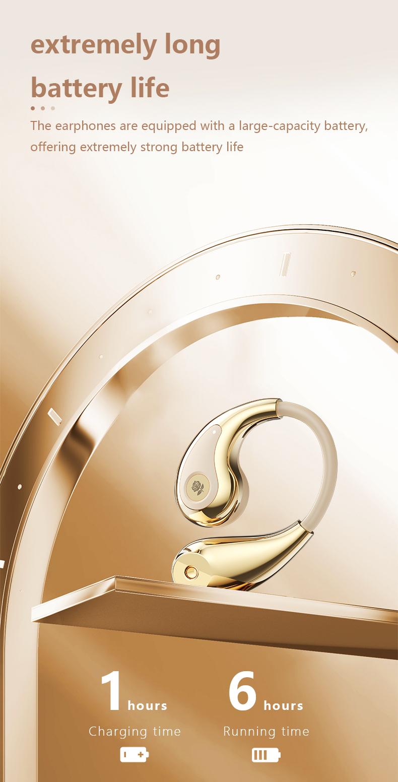 HYUNDAI YX49 Fashionable Open-Wear Stereo Earphones with Handbag-Style Light Luxury Design, Comfortable Fit, 2025 New Bluetooth 6.0 for Faster, More Stable Connection & Lower Power Use, HiFi Sound, Sport & Travel Ready, Perfect Gift for Girlfriend