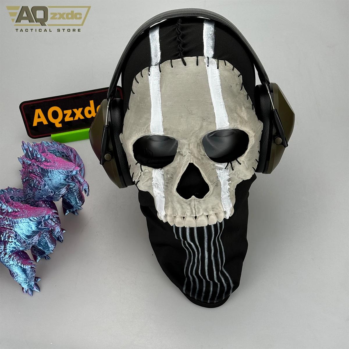 AQzxdc Cod 16 Simon Riley Ghost Mask V2 Operador MW2 Airsoft COD 19 Cosplay War Zone Tactical Full Mask Party Decoration Supplies shiesty mask cat ski mask