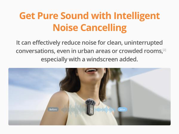 DJI Mic 2 Clip On Cordless Mics with High-Quality Audios for iPhone, Camera, Android, Ultralight Design, Adaptive Gain, Intelligent Noise Cancelling, Dual Band Anti-Interference, 32-bit Float Internal Recording, Vlog, Livestream, Clip On Mic