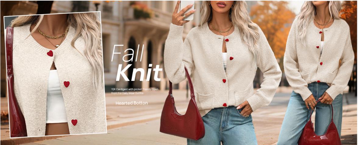 MEROKEETY Women's Cardigan Sweaters 2025 Fall Trendy Chunky Knit Button Up Cute Winter Long Sleeve Open Front Coats