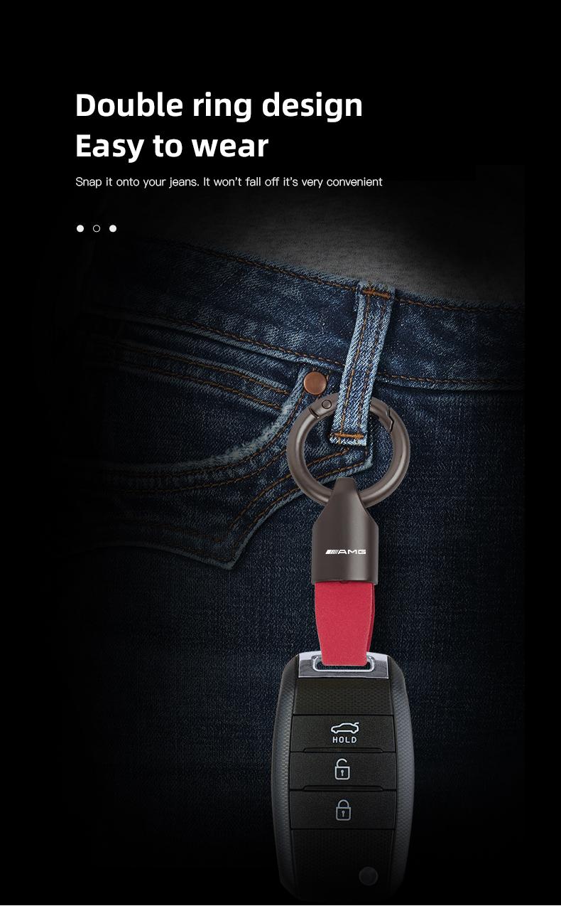 Zinc Alloy Leather Car Key Chain Strap Keyring For Mercedes Benz AMG GLE GLS CLA CLE GLC CLS GLA W223 W213 W206 W464 W247 W167 W166 W222 W205 W204 W177 W246 W212 W221 W463