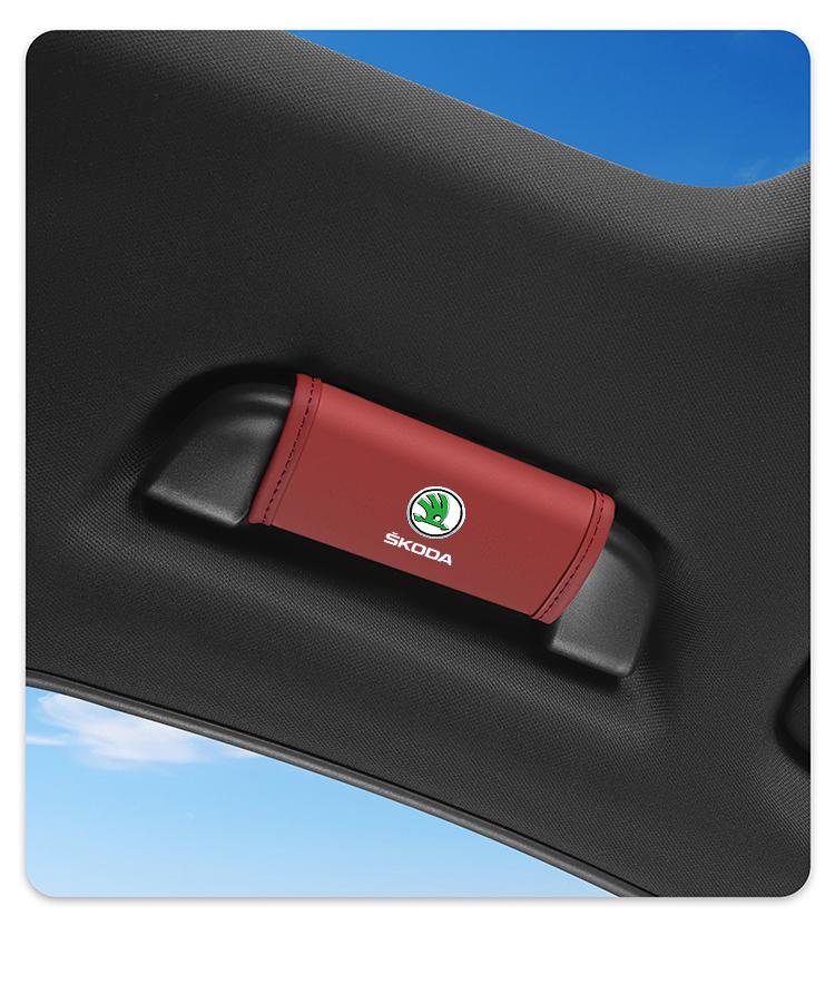 Car Roof Handle Protective Cover Pull Gloves Interior Accessories For Skoda Kylaq Elroq Kodiaq Octavia Enyaq Kamiq Scala Rapid Superb Karoq Fabia Citigo Vision RS Yeti