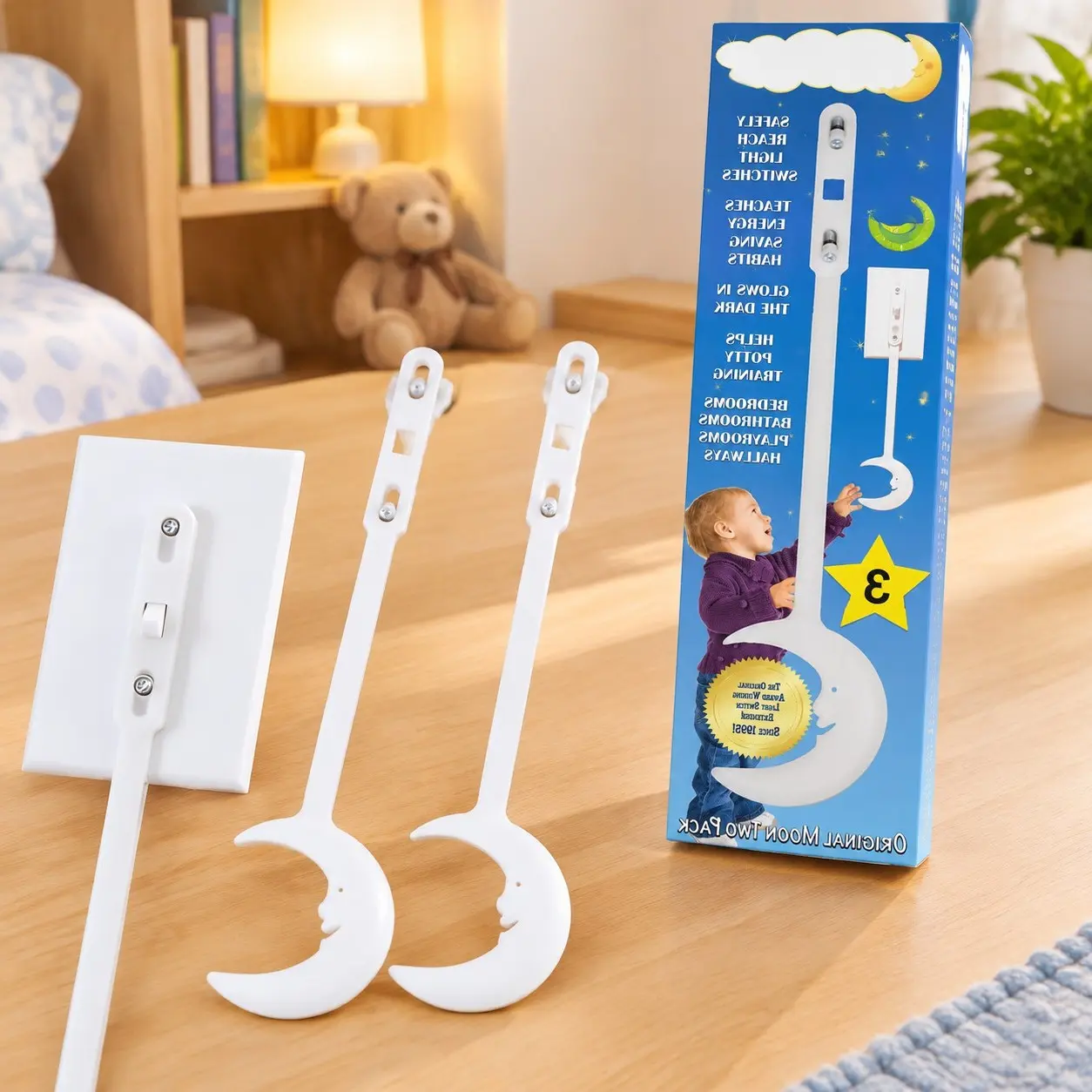 Light Switch Extender for Kids (3 Pack) - Glow in The Dark Toddler Light Switch - Quick Install, Easy Grab Extension, Award WinningGift