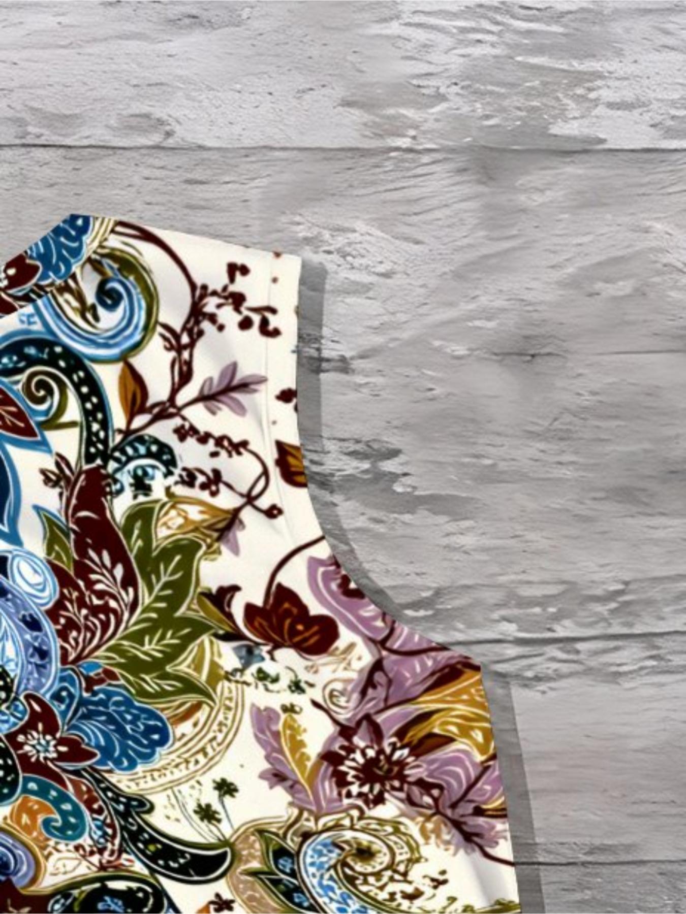 Men's Bohemian Paisley Printed Sleeveless Summer Casual Set