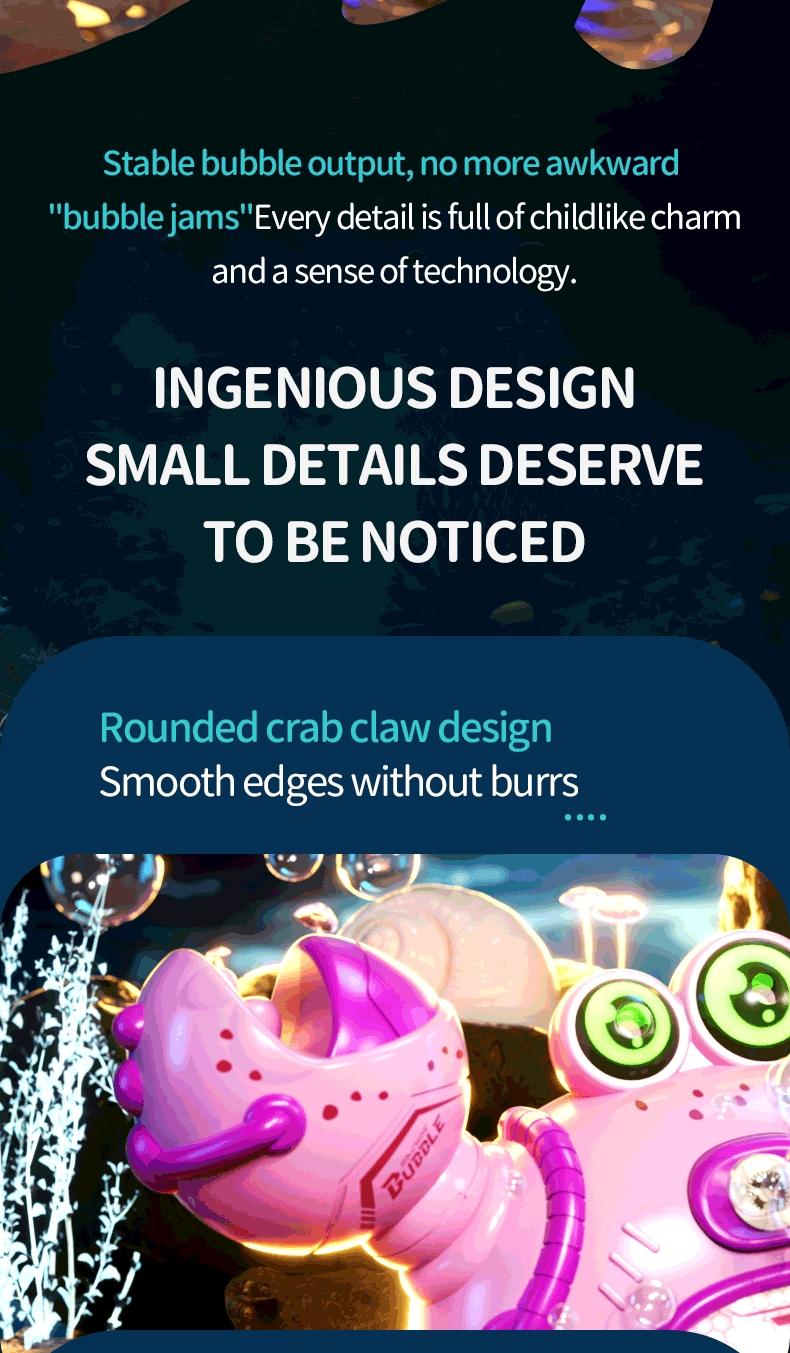 2.4g Remote Control Crab Toy with Music, 360 Degree Rotation, Interactive Bubble Toy, Colorful Lights, Birthday Gift for Kids Ages 8-10