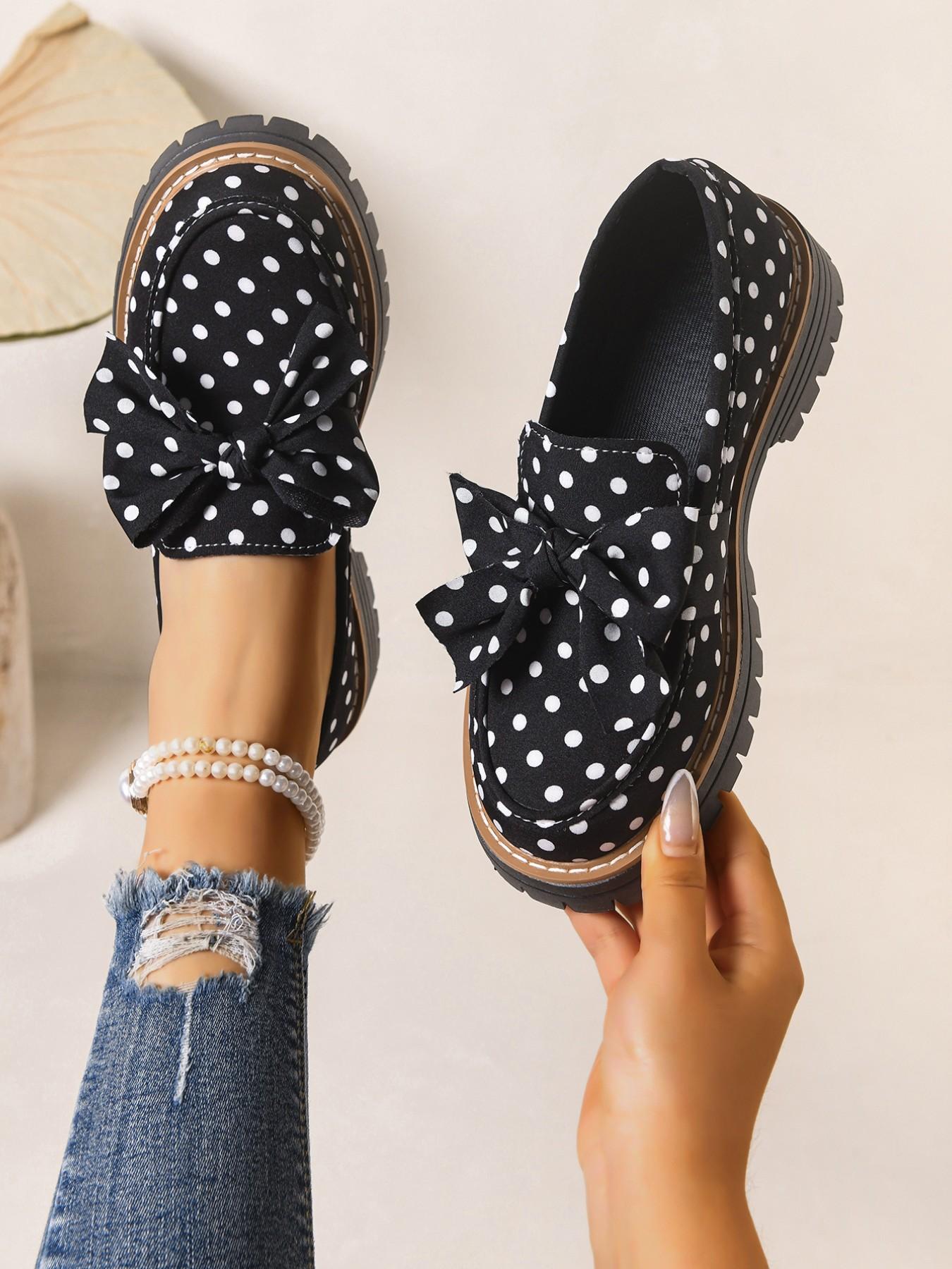 2026 Spring Summer New Zebra Stripe Bow Tie British Style Earl Loafer Slip Ons Thick Sole Small Leather Shoe Chunky Heel Women's Single Shoes