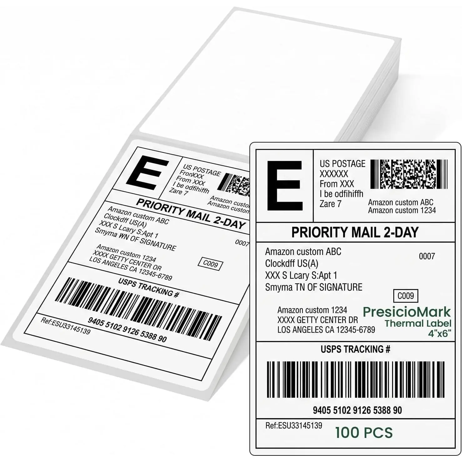 4x6 Size Direct Thermal Shipping Labels, 100 Fanfold Labels for Office Stationery & Supplies