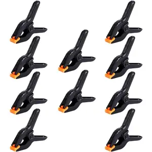 10 PCS 4.5 inch Professional Plastic Large Spring Clamps Heavy Duty  Crafts or Plastic Clips and Backdrop Clips Clamps  Backdrop Stand,Photography, Home Improvement and so on-
