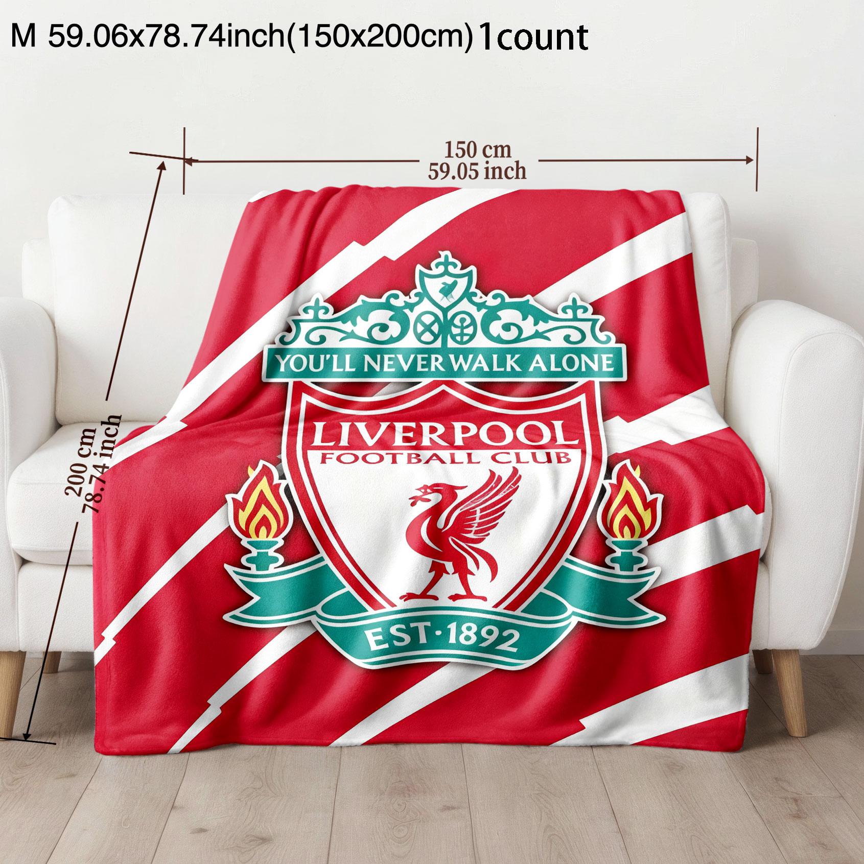 Liverpool Fc Crest Blanket, Super Soft Fleece Design in and, Perfect Gift for Fans and Home Decor