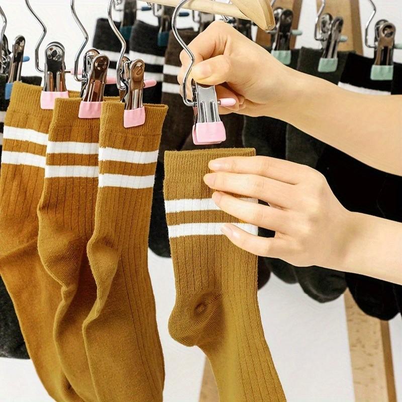 Stainless Steel Clothes Hanger Clip, Multi-Functional Hook for Hats, Shorts, Fabric, Home Use, Socks Drying Hook, No Trace Design