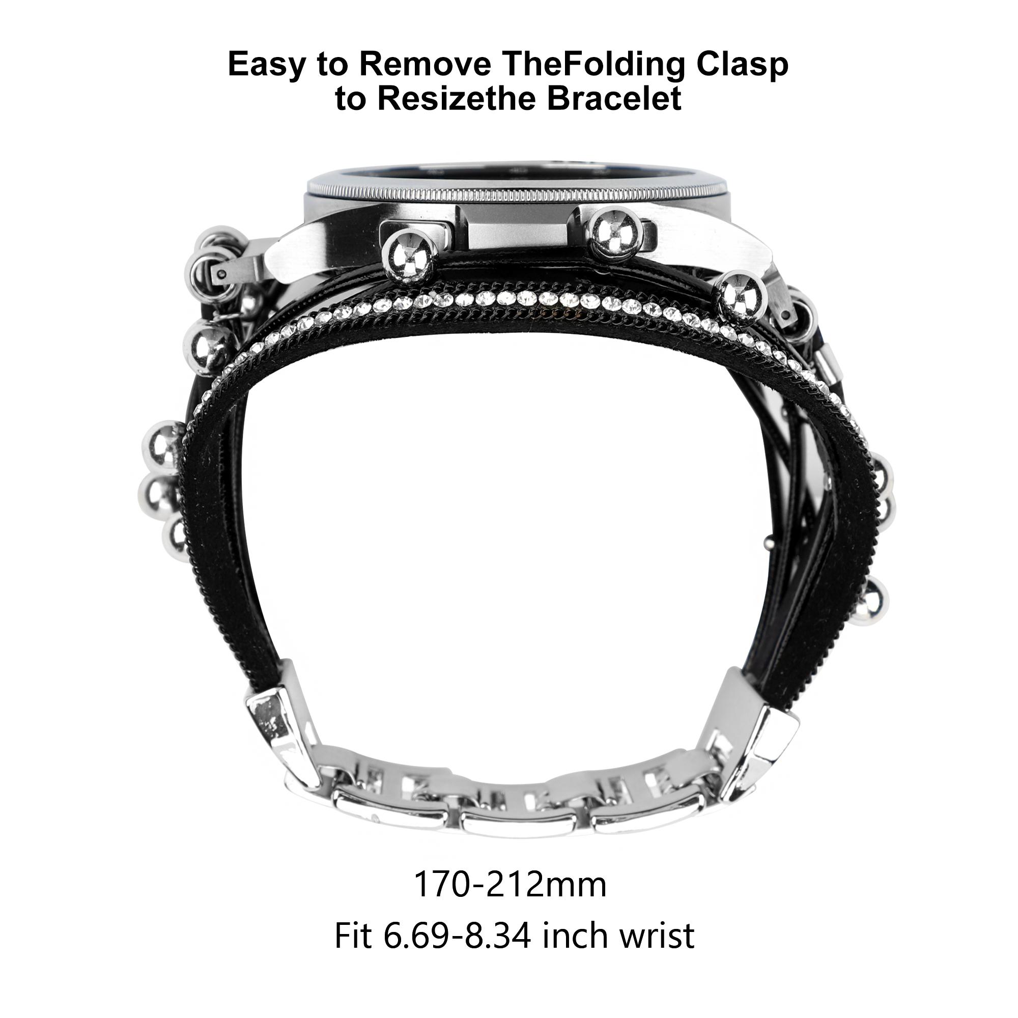 PU Leather Boho Bracelet Compatible with Samsung Galaxy Watch & Garmin Venu Bands, Stylish Accessory for Active Wear