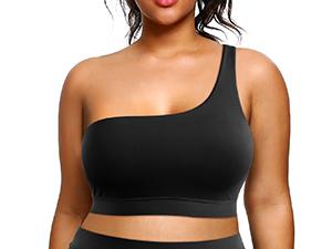 Tempt Me Women Plus Size High Waisted Bikini Two Piece One Shoulder Swimsuit Plus Size Full Coverage Bathing Suit