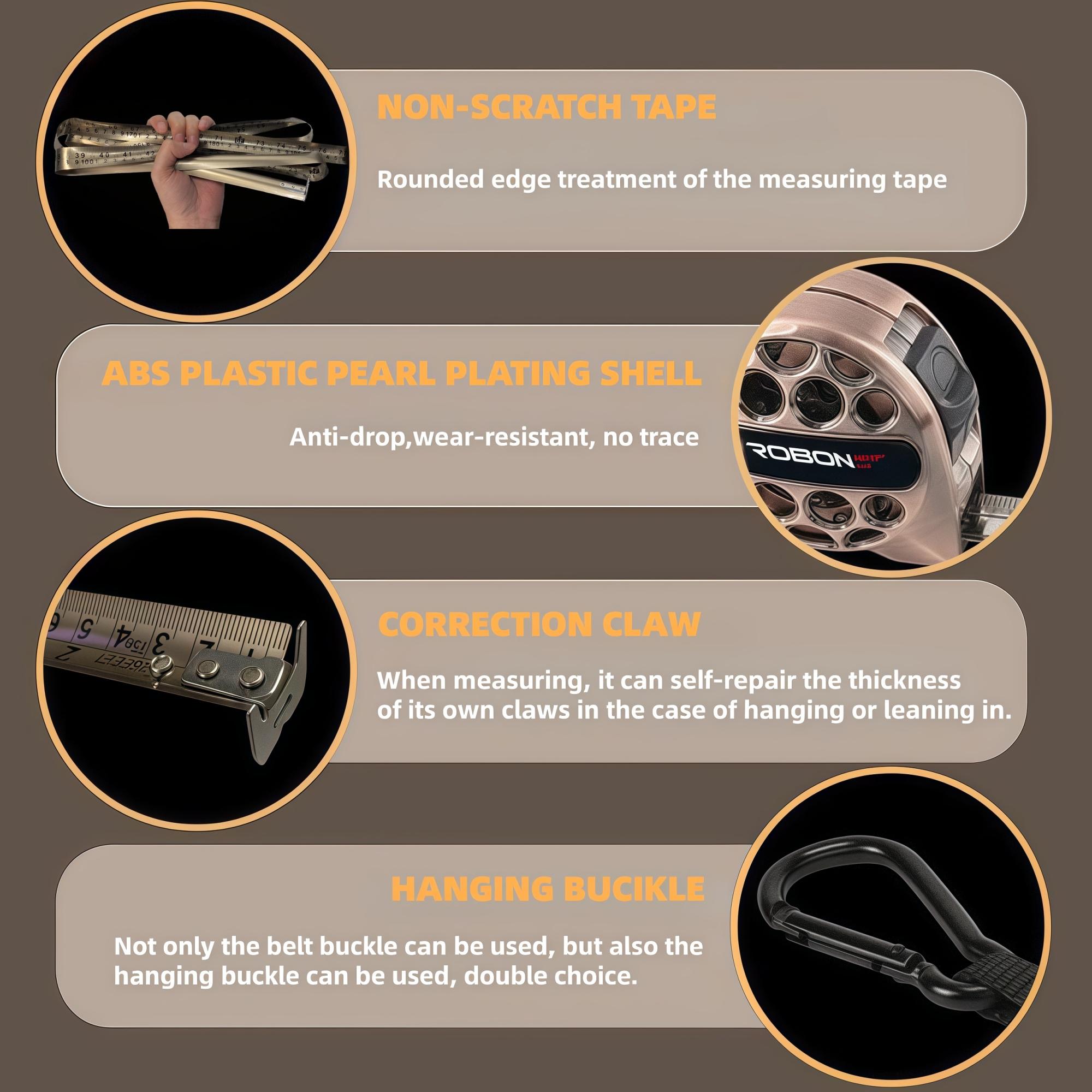 25 ft/16 ft Copper-Color Tape Measure, High-Hardness Material, Shockproof, Waterproof and Dirt-Resistant, Dual Metric & Imperial Scales, High-Precision Measuring Tape for Construction & DIY Projects, Durable Tape Measure 25 ft/16 ft Copper-Color Tape Measure, High-Hardness Material, Shockproof, Waterproof and Dirt-Resistant, Dual Metric & Imperial Scales, High-Precision Measuring Tape for Construction & DIY Projects, Durable Tape Measure