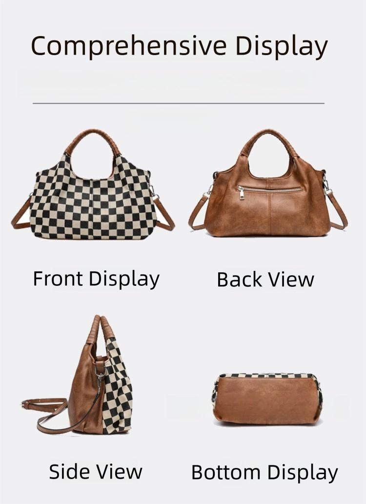 Viral Checkerboard Woven Hobo Bag, Old Money Quiet Luxury Shoulder Purse, 2-Color Casual Handbag with Detachable Strap Viral Checkerboard Woven Hobo Bag, Old Money Quiet Luxury Shoulder Purse, 2-Color Casual Handbag with Detachable Strap