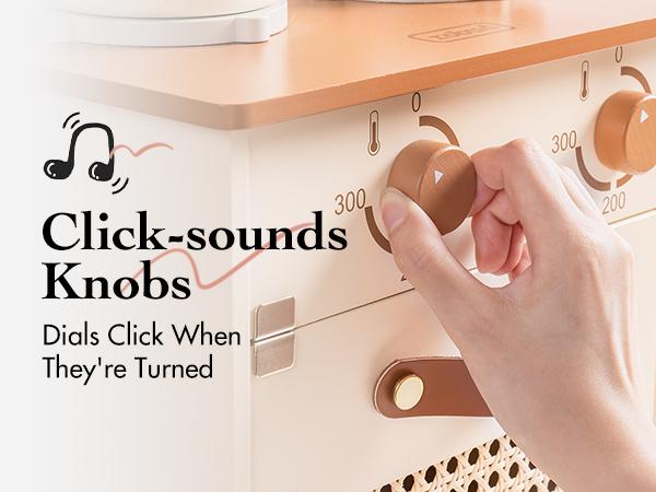 robud Play Kitchen with Pretend Ice Cube Dispenser for Kids, Wooden Kids Kitchen Playset, cooking set Toy for Toddler Pretend play food kitchenset