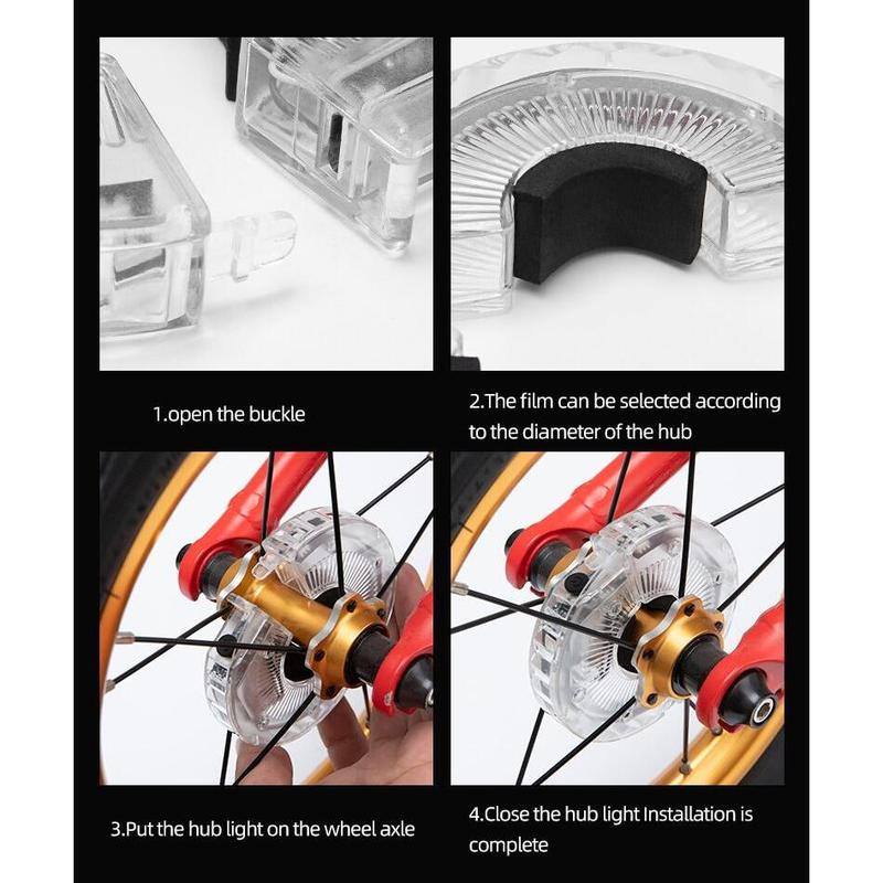 ROCKBROS Bicycle Wheel Hub Light Waterproof Smart 12 LED Colorful Flash Light Safety Warning Fit Balance MTB/Road bikes