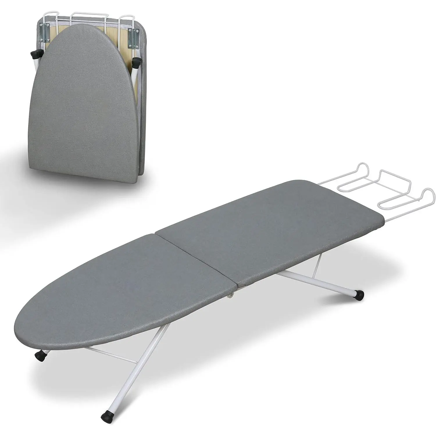 Tabletop Ironing Board,Portable Iron Board with Iron Rest, Foldable Small Ironing Board with Heat Resistant Cover and 100% Cotton Pad, 31.5"x11.8"x7", Grey | Portable Foldable Iron Board with Iron Rest, Heat Resistant Cover and 100% Cotton Pad,Great