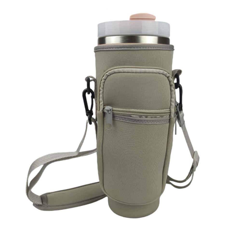 Water Bottle Carrier Bag with Phone Pocket for Stanley Cup 40 Oz, Adjustable Strap, Portable Drinkware Accessory
