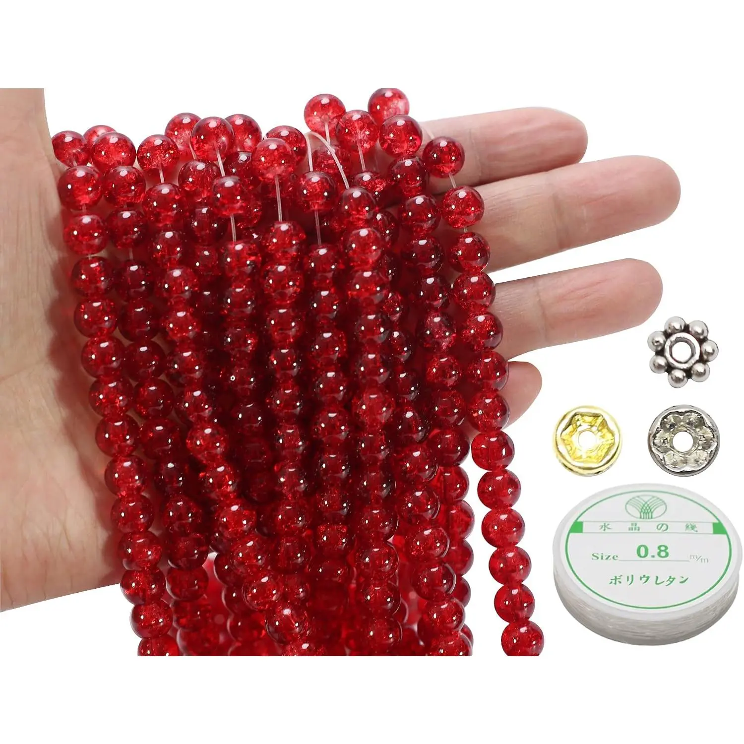 8mm Maroon Crackle Glass Beads 600 count Round for  Making