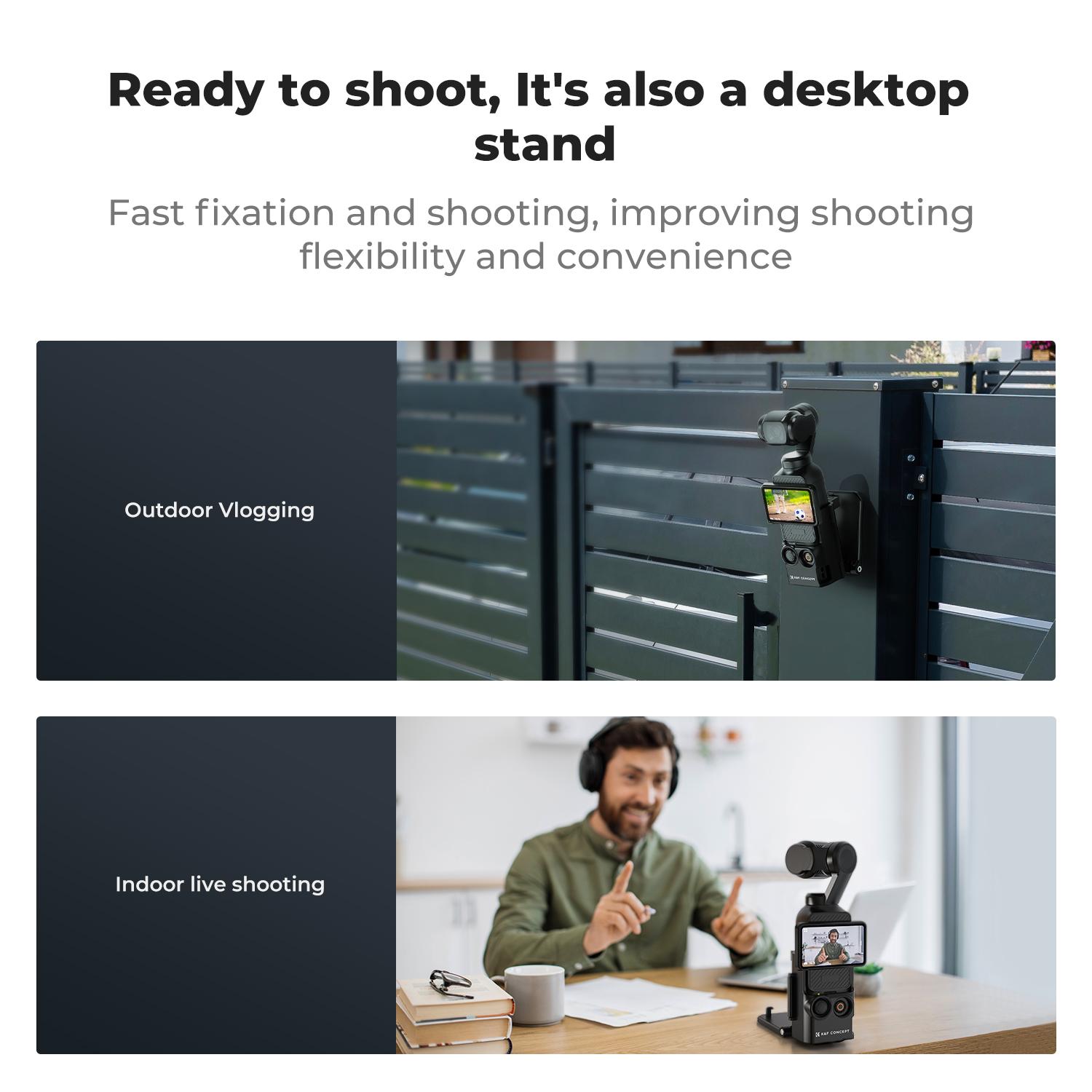 【K&F CONCEPT】 Magnetic Mount Compatible with DJI Osmo Pocket 3, Desktop Support Base Bracket Stand Expansion Adapter, Pocket 3 Multi-Function Magnet Suction Expand Frame Accessories