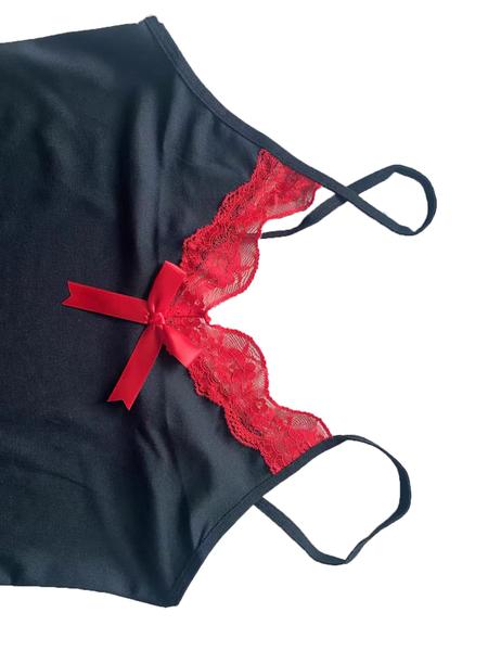 Women's Contrast Lace Bow Decor Cami Nightdress, Casual Soft Comfortable Spaghetti Strap Nightgown for All Seasons, Fashion Ladies' Sleepwear for Daily Wear