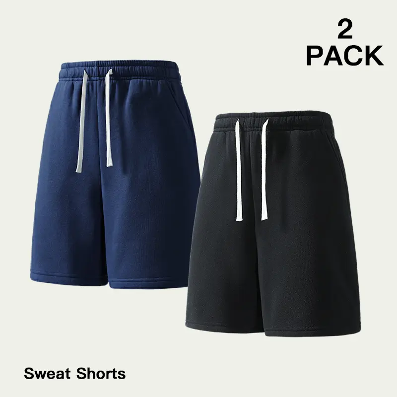Men's 2 Pack Sweat Shorts, Complete 36 Multi Color Combination Options, Relaxed Fit Drawstring Elastic Waist Athletic Lounge Shorts with Pockets for Gym, Travel and Everyday Summer Wear