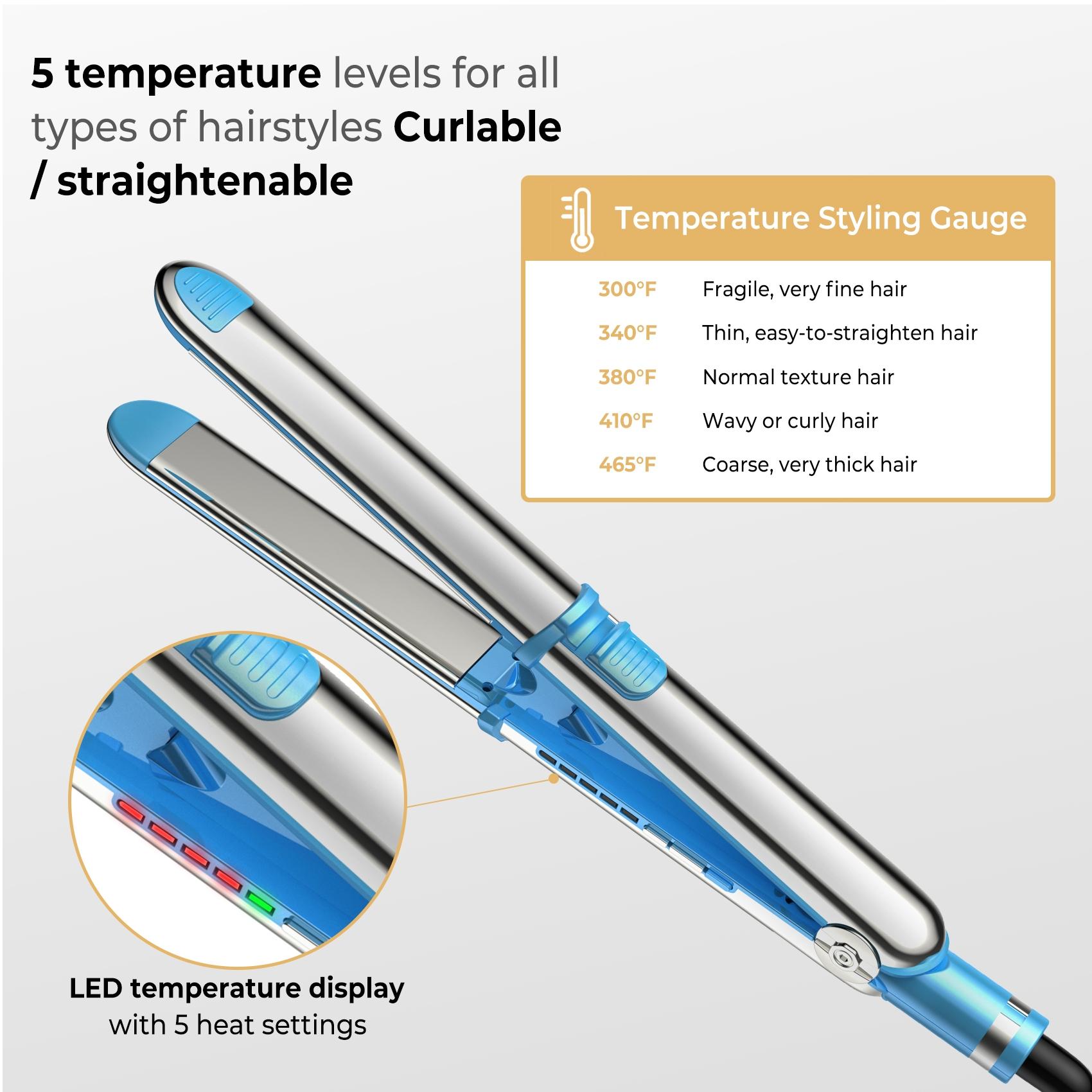 2 in 1 Hair Straightener Hair Curler, Professional Flat Iron Hair Straightener, Titanium Hair Straightening Ionic Fast Heating Hair Tools, Hair Styling Tools for Women Hairstyles, New Year Gift, Hair Styling Tools, Hair Products, Lightweight