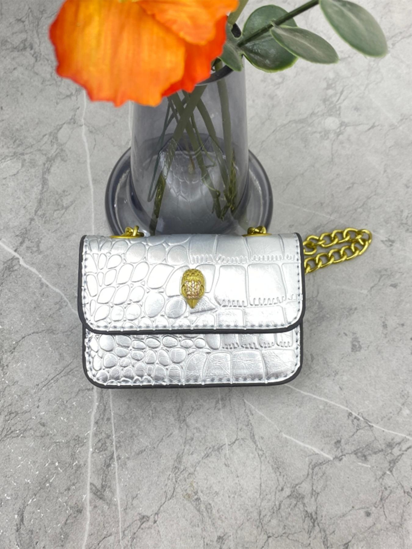 Elegant Mini Crossbody Shoulder Bag for Women, Magnetic Closure, Letter Pattern, Versatile Daily Use, Travel, Commute