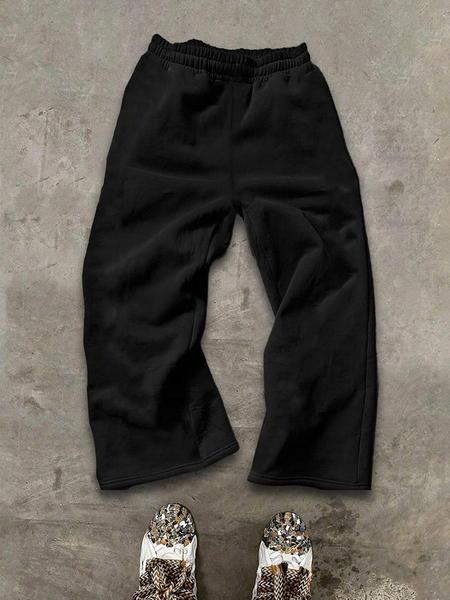 Men's Y2K Street Style Loose-Fit Straight Leg Sweatpants, Athleisure Style Bottoms, with Stripes & the Star Print, Casual Drawstring Waist Pants