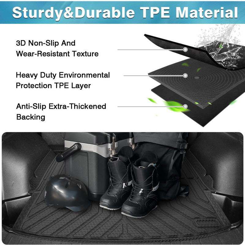 Canvcle Cargo Liner for Chevrolet Chevy Blazer 2019-2026 Trunk Mat TPE Material Non-Slip Debris Trapping Easy Clean Rear Liner Black