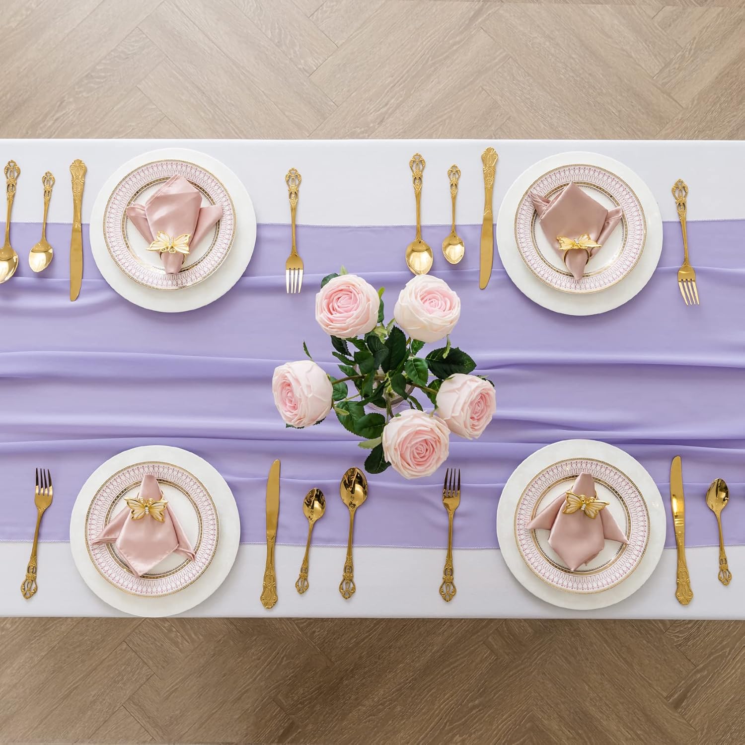Solid Color Table Runner, Modern Simple Chiffon Table Runner, Decorative Tablecloth for Home Kitchen Dining Room Wedding Party