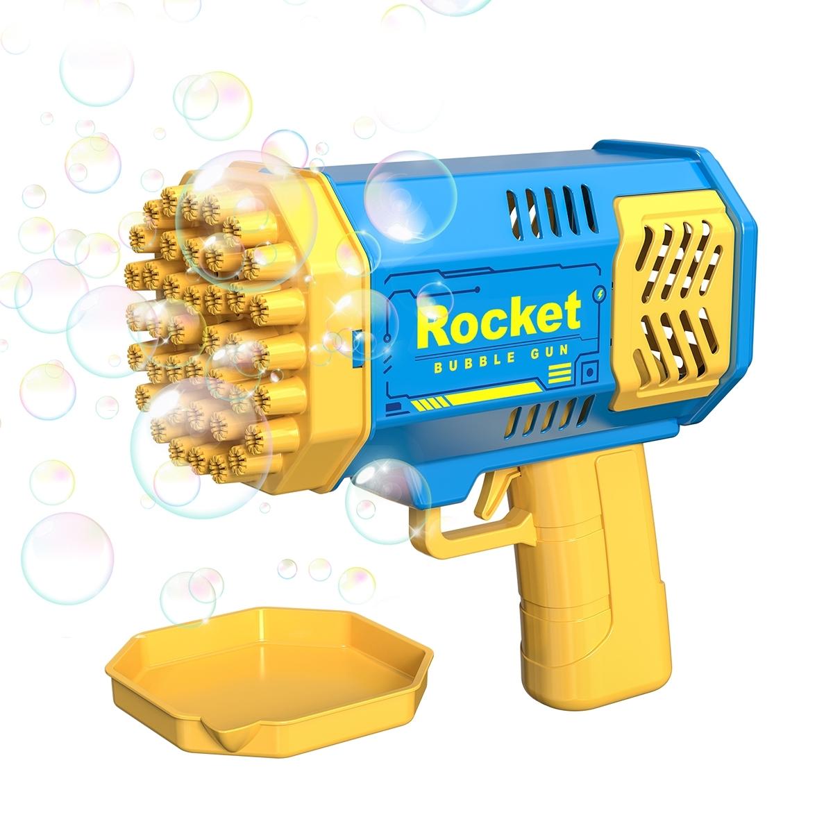 40-Hole Magical Powder Space Bubble Gun, Automatic Bubble Blower, Gatling-Style Bubble Shooter with Colorful LED Lights, Outdoor Family Toy for Kids 3+, Perfect Christmas or Birthday Gift