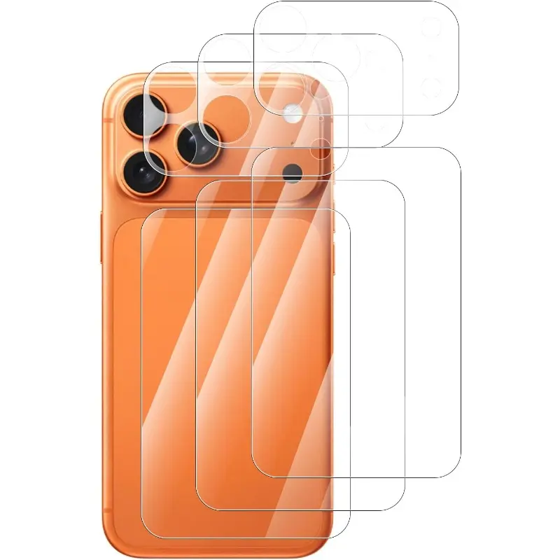 Matte Protective film for iPhone 17 Pro/Pro Max, 3-Pack Camera Lens + 3-Pack Back Film Ultra Clear Anti-Scratch PET material Full-Body Protector, Thin & Flexible, Cellphone Accessory