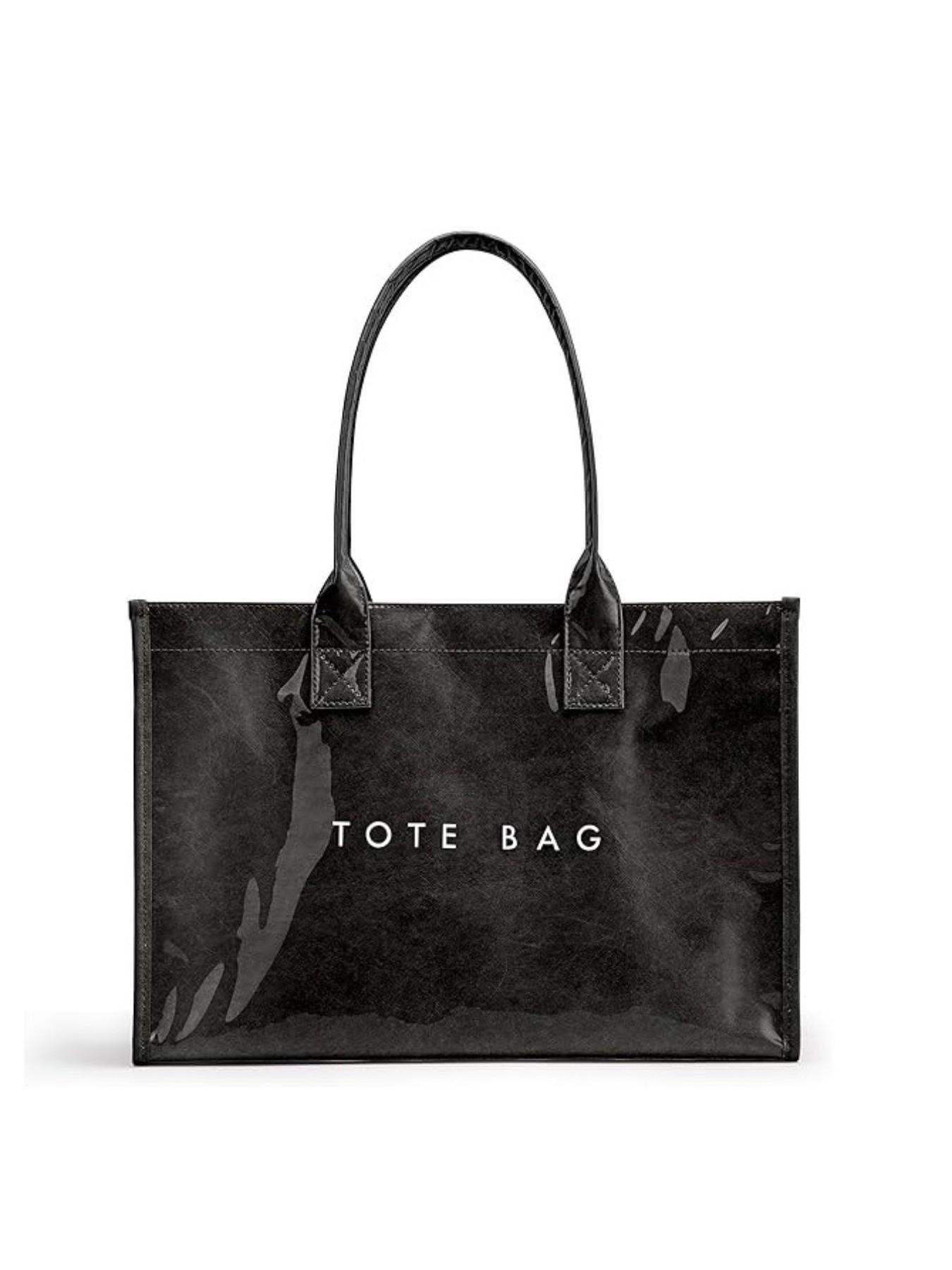 Vintage Dupont Letter Tote Bag, Casual Versatile Handbag, Minimalist Transparent Commute Backpack, Large Capacity Women's Bag