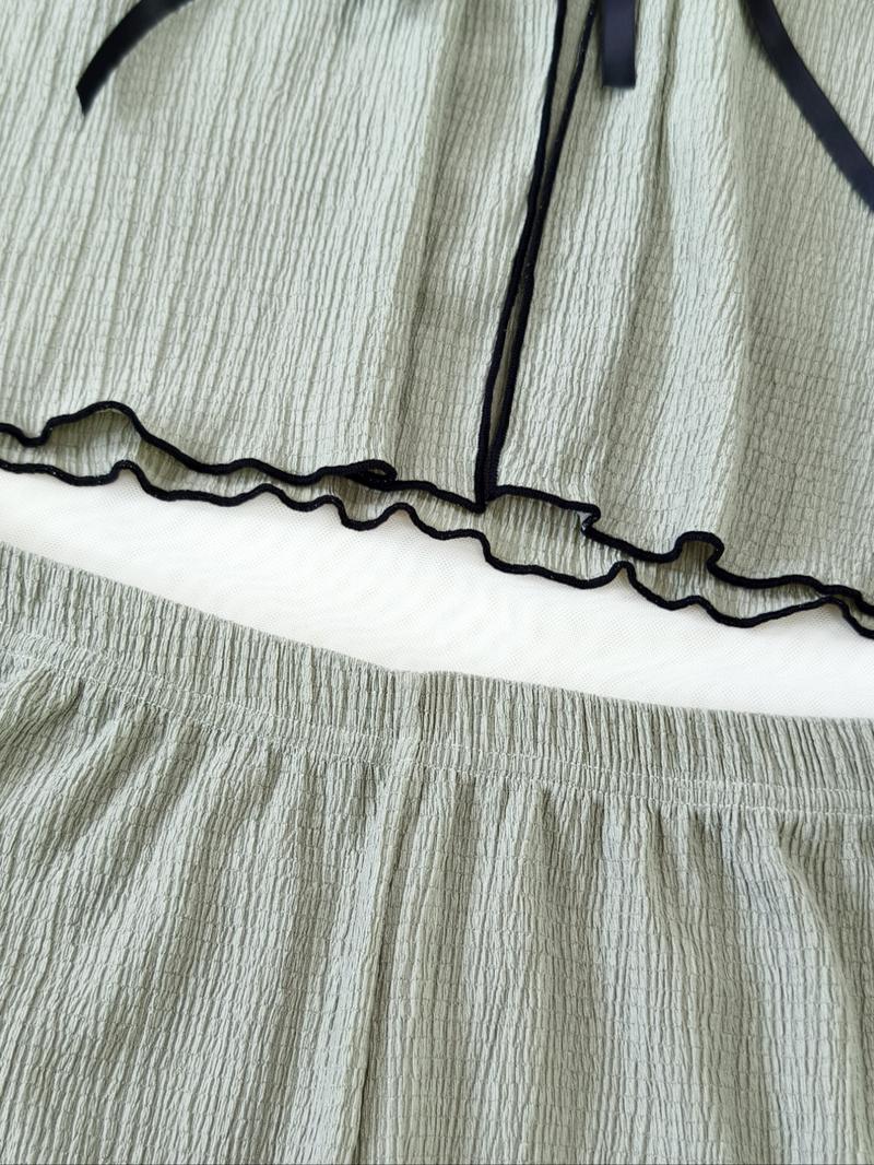 Women's Solid Loungewear Set, Casual Comfy Long Sleeve Top & Pants PJ Set, Ladies Sleepwear Pajama Set for All Seasons