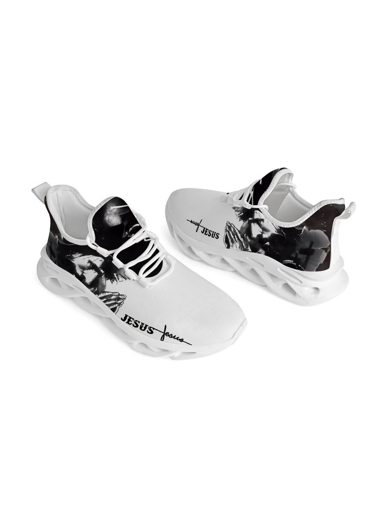 Exclusive and Jesus Signature Men's Casual Shoes, Unique Print for Stylish Expression, Art Style Design with Versatile Color and Distinctive Sole