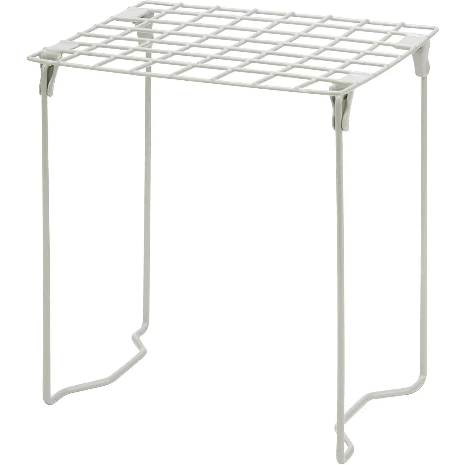 Stackable Steel Wire Locker Shelf, Silver Metal Storage Rack Organizer, Heavy Duty Height Adjustable School & Gym Locker Insert, Space-Saving Utility ShelvingGift