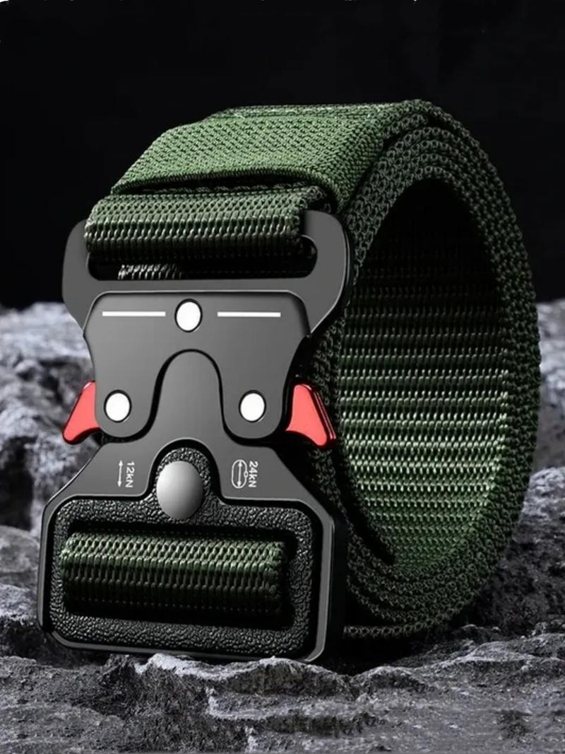 Men's New Solid Color Outdoor Belt, Multi-function Alloy Buckle High ...