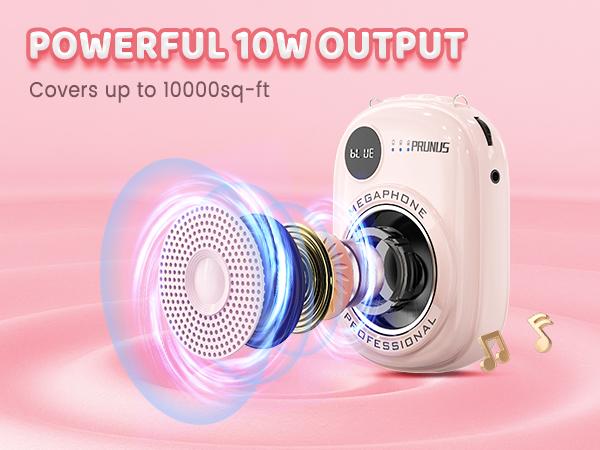 PRUNUS A18 Voice Amplifier Microphone Headset,Portable Voice Amplifier,PA Systems for Teachers,Training,Guide, Speakers Smartphone Audio Springtok