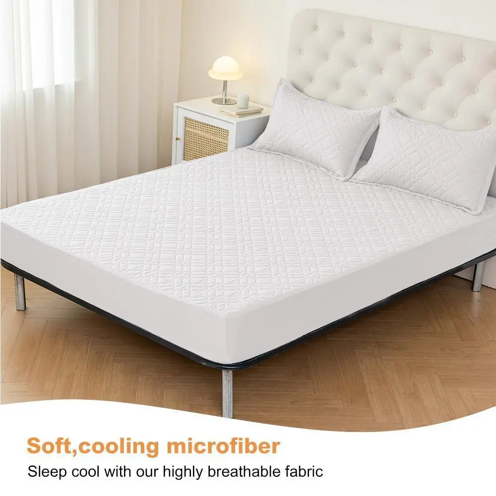 Lavishcover Solid Color Fully Waterproof Mattress Cover - 1 Count Deep Pocket Sheets Protector, Multi-Size (137*190cm, 153*203cm) for Bedroom Use, Breathable, Deep Pockets, 198*203Cm