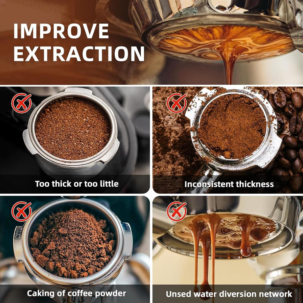 58mm Espresso Bottomless Portafilter, Solid Wood Handle, Stainless Steel, Compatible with Barsetto Bae01, Bae02, Calphalon Temp Iq 58mm Espresso Bottomless Portafilter, Solid Wood Handle, Stainless Steel, Compatible with Barsetto Bae01, Bae02, Calphalon Temp Iq